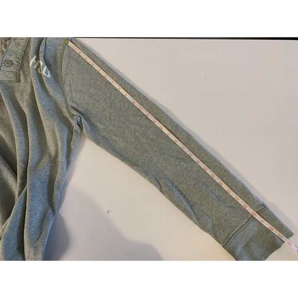 Y2K Hollister Henley Sweater Mens L Grey Logo Vintage Mall Goth 2000s Prep - Picture 7 of 7